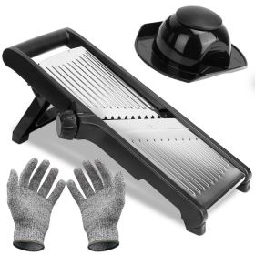 1Pc Mandoline Food Slicer Stainless Steel Food Cutter Vegetable Fruit Chopper Grater Peeler Kitchen Julienne Slicer With 5 Adjustable Blades Food Hold