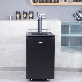 Beer Kegerator, Single Tap Draft Beer Dispenser, Full Size Keg Refrigerator With Shelves, CO2 Cylinder, Drip Tray & Rail, 32°F- 50°F Temperature Con