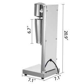 Milkshake Maker Kit, Stainless Steel Electric Milkshake Maker, 180W Milkshake Machine, Single Head Classic Milkshake Maker With 800ml Cup, Silver Milk