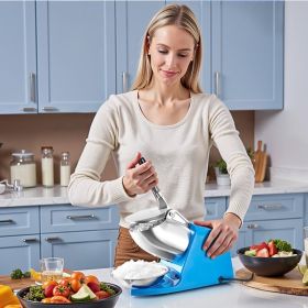 Commercial Ice Crusher 286LBS/H Electric Snow Cone Maker Shaved Ice Blue