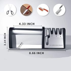 Non-slip Kitchen Knife Sharpener, Ergonomic Handle, Safe And Fast Knife Sharpening Tool, Suitable For Home And Restaurant Use.