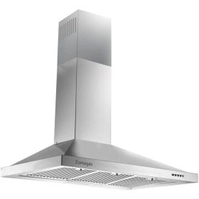 Range Hood 36 Inch;  Wall Mount Vent Hood In Stainless Steel With Ducted/Ductless Convertible Duct;  3 Speed Exhaust Fan;  Energy Saving LED Light;  P