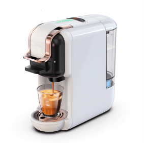 PSH2B-WH  1450W automatic espresso machine with water level line, capsule coffee maker 19Bar, French Mocha Italian 600L tank Esppresso