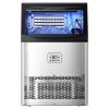 90lbs/24H Commercial Ice Maker Machine, 33lbs Storage Capacity Ice Maker with Drain Pump, 50 Ice Cubes in 15 Minutes