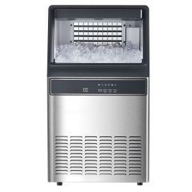 110lbs/24H Commercial Ice Maker Machine, 33lbs Storage Capacity Ice Maker with Drain Pump, 50 Ice Cubes in 15 Minutes