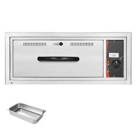 Commercial Electric Drawer Warmer, Single-Drawer Stainless Steel Food Warmer, Built-in Installation Warming Drawer Cabinet