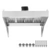 Commercial Exhaust Hood, 5FT Food Truck Hood Exhaust, 201 Stainless Steel Concession Trailer Hood with 2 Detachable U-shaped Grid Oil Filter Mesh