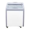 Commercial Ice Cream Display Case, 5.4 Cu.ft Chest Freezer, Mobile Glass Top Deep Freezer, Restaurant Gelato Dipping Cabinet with 2 Wire Baskets