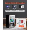 Beverage Refrigerator Cooler, 88 Can Beverage Fridge, Mini Fridge with Glass Door, Adjustable Shelves, Digital Temperature Control