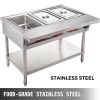Commercial Electric Food Warmer 3 Pot Steam Table Food Warmer 18 Quart/Pan with Lids with 7 Inch Cutting Board Food Grade Stainless Steel Steam Table