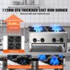 Commercial Gas Stove with 4 Burners, Propane and Natural Gas Countertop Cooking Stove Range, Stainless Steel Gas Hot Plate