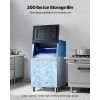 Commercial Ice Maker Storage Bin, 300 LBS Capacity Stainless Steel Ice-Bin, Commercial Ice Storage Bin with Adjustable Anti-slip Rubber Feet