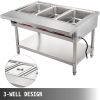 Commercial Electric Food Warmer 3 Pot Steam Table Food Warmer 18 Quart/Pan with Lids with 7 Inch Cutting Board Food Grade Stainless Steel Steam Table