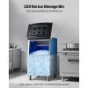 Commercial Ice Maker Storage Bin, 250 LBS Capacity Ice-Bin, Stainless Steel Commercial Ice Storage Bin with Adjustable Anti-slip Rubber Feet