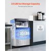 110lbs/24H Commercial Ice Maker Machine, 33lbs Storage Capacity Ice Maker with Drain Pump, 50 Ice Cubes in 15 Minutes