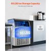 160lbs/24H Commercial Ice Maker Machine, 66lbs Storage Capacity Ice Maker with Drain Pump, 80 Ice Cubes in 15 Minutes