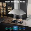 Island Range Hood 36 inch 700 CFM Ceiling Mount Kitchen Hood Vent with Gesture Sensing &Touch Control,Ducted/Ductless Convertible,3 Speeds Fan