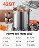 Stainless Steel Stockpot, 42 Quart Large Cooking Pots, Cookware Sauce Pot with Basket, Lid, and Handle, Heavy Duty Commercial Grade Stock Pot