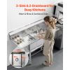 3 Compartment Sink, 18-Gauge 304 Stainless Steel, 10" x 14" x 10" Bowl Size