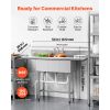 3 Compartment Sink, 18-Gauge 304 Stainless Steel, 10" x 14" x 10" Bowl Size