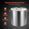 Stainless Steel Stockpot, 100 Quart Large Cooking Pots, Cookware Sauce Pot with Basket, Lid, and Handle, Heavy Duty Commercial Grade Stock Pot