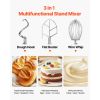 Commercial Food Mixer 15Qt 600W 3 Speeds Adjustable 110/178/390 RPM Heavy Duty 110V with Stainless Steel Bowl Dough Hooks Whisk Beater Premium for Sch