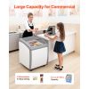 Commercial Ice Cream Display Case, 5.4 Cu.ft Chest Freezer, -19 to 3 F Temp Adjustable Mobile Top Deep Freezer with 2 Wire Baskets