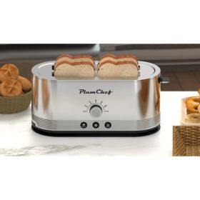 4-Slice Toaster, 7 Browning Settings, Defrost/Reheat Functions, Removable Crumb Tray, Full Body Stainless Steel Housing, Anti-Fingerprint, Anti-Jam, 1 (Option: Silver)