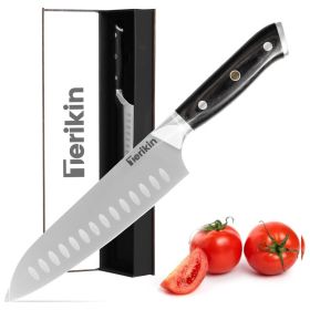 Professional Chef Knife 8 Inch, Santoku Knife 7 Inch High Carbon Steel Chef Knife Japanese Knife, Full Tang Wood Handle Kitchen Knife (Option: Santoku knife)
