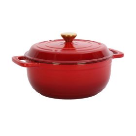 6 Quart Pot with Lid and Dual Handles for Stews/Roasting (Color: Red, type: Style B)
