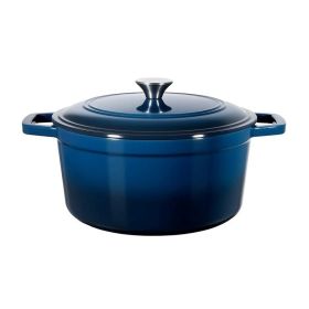 6 Quart Pot with Lid and Dual Handles for Stews/Roasting (Color: Blue, type: Style A)