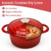 Dutch Oven,Dutch Oven Pot with Lid,3 QT Enamel Dutch Ovens with Dual Handles,Cast Iron Pot for Braiser,Cooking,Gifts for Family